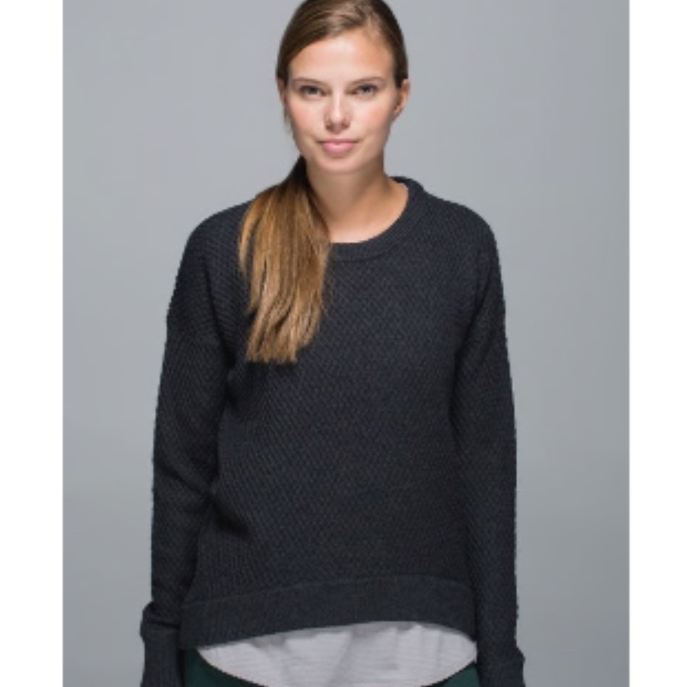 Lululemon Yogi Crew Merino Sweater Grey size 8-10